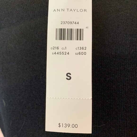 NWT Ann Taylor navy knit bell-sleeve A-line dress, S - Picture 4 of 4